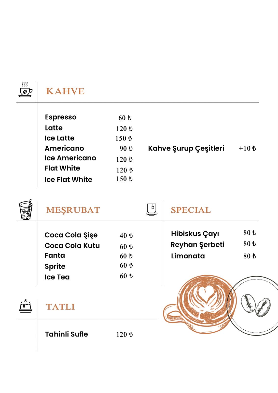 Fisher's Fry İçecek Menüsü
